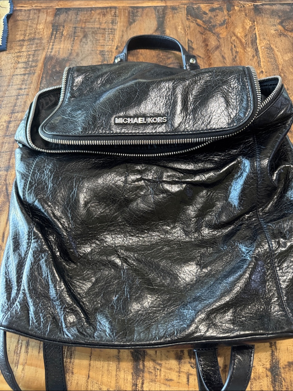 Michael Kors Black Leather Backpack